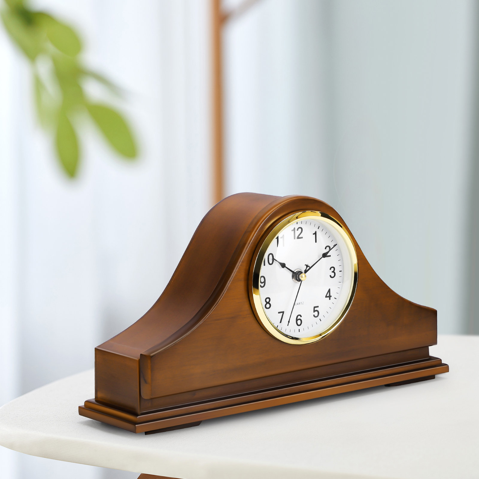Classic+Wooden+Mantel+Clock,+